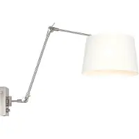 Steinhauer Wandleuchte Prestige Chic 1-flammig Stahl Matt/ Chintz Weiß 90x30cm