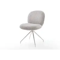 DELIFE Drehstuhl Nube-Flex Cord Silbergrau Kreuzgestell konisch Edelstahl 180° drehbar Taschenfederkern