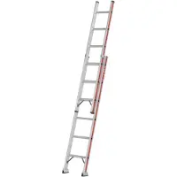 Hymer Schiebeleiter, zweiteilig, 2x16 Sprossen, Länge 4,74 / 8,38 m, Reichhöhe 8,92 m, Gewicht 22,8 kg