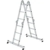MUNK Günzburger Steigtechnik Günzburger Mehrzweckleiter Aluminium 4x3 Sprossen geklappt H350xB990xT250mm - 31312