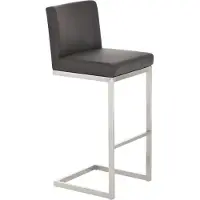 TPFLiving Barhocker Paragon Gestell Edelstahl Kunstleder Braun