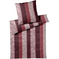 JOOP! Mako-Satin-Bettwäsche-Garnitur Paisley Stripes Farbe rouge Größe 135x200+80x80