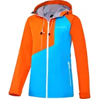 Black Crevice - Damen 3 Lagen Hardshell Jacke I Regenjacke | Türkis/Orange | Größe: 38