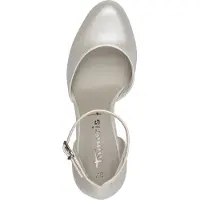 Tamaris Damen Pumps offen Fesselriemen Plateau 1-22451-42, Größe:40 EU, Farbe:Weiß