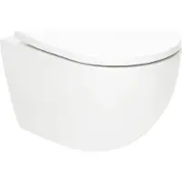 Siko SAT Fusion Wand-WC spülrandlosTornado Flush Whirlflush Softclose wassersparend leise 36 x 31,5 x 49 cm, weiß