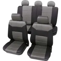 Petex Auto Sitzbezüge Universal Komplett Set 17-teilig - Dakar grau, Eco Class mit SAB 1 Vario Plus | Autositzbezüge / Schonbezüge von