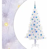 Syfax Künstlicher Weihnachtsbaum Weiß 150 cm PVC und Stahl