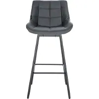 DELUKE 4er Set Barhocker VISEN - Kunstleder Grau 49x56x105 cm | Barstuhl Mit Lehne Drehbar Tresenhocker Tresenstuhl Kneipenhocker Kneipenstuhl