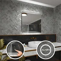 Alasta Badspiegel mit LED Beleuchtung und Touch-Schalter - Vilnius - 90 cm, 90 cm