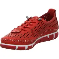 Gemini Sneaker Damen Leder lose Einlagen Schnürung Lochmuster 395475-01, Größe:41 EU, Farbe:Rot