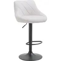 DELUKE Barhocker FALON - Kunstleder Weiß 46x49x83 cm Schwarz | Barstuhl Mit Lehne Drehbar Tresenhocker Tresenstuhl Kneipenhocker Kneipenstuhl