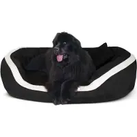 Tierlando PEPPER Orthopädisches Hundebett Hundesofa L XL XXL Velours MEGA DICK & WEICH - Größe: 135x100cm | Farbe: 03 Schwarz