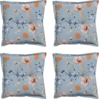 Madison - Sitzkissen Florina blau - Ca. 50x50 cm - 4er-Set