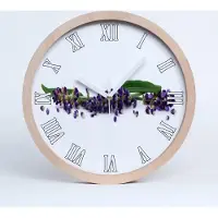 Tulup Holzuhr 20fi cm wanduhr - weiße Spitzen - Lavendel
