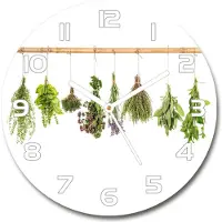Tulup Wanduhr aus Glas 30fi Glasbild Glasuhr Gehärtetes Glas - weisse-zeiger - Herbs on a string