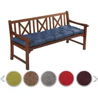 Sunnypillow Bankauflage Stuhlkissen Bankkissen 150 x 60 cm Sitzkissen für Hollywoodschaukel Polsterauflage Auflage für Gartenbank viele Farben und Größen zur Auswahl Blau