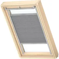 Velux Original Dachfenster Plissee für M06, Grau, mit grauer Führungsschiene