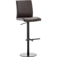 CLP Barhocker Cadiz mit Kunstlederbezug drehbar und höhenverstellbar bis 240 kg braun Gestell Farbe schwarz
