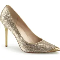 Pleaser CLASSIQUE-20 Damen Pumps von , Gold Glitter , EU 44, US 14