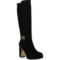 Van Hill Damen Leicht Gefütterte Klassische Stiefel Plateau Vorne Schuhe 840613, Farbe: Schwarz Velours, Größe: 37