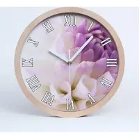 Tulup Holzuhr 25fi cm wanduhr - weiße Spitzen - Weiße Dahlie