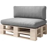Sunnypillow Palettenkissen für Palettenmöbel - 2er Set - Palettenauflage für Palettensofa für Haus Garten - Palettenpolster mit abnehmbarem Bezug für Europaletten - Rückenkissen & Sitzkissen Grau