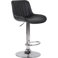 DELUKE Barhocker BEKIM - Kunstleder Schwarz 50x50x86 cm Silber | Barstuhl Mit Lehne Drehbar Tresenhocker Tresenstuhl Kneipenhocker Kneipenstuhl