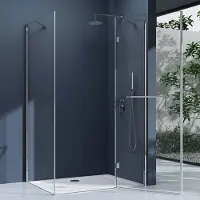 Doporro Eck-Duschkabine 80x120cm Dusche Eckdusche Duschabtrennung ESG-Sicherheitsglas Klarglas inkl. Easy-Clean-Beschichtung R04K