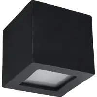 Sollux Wandleuchte Keramik LEO schwarz 1xE27 15W Keramik/Glas 14x14x14cm