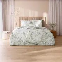 Estella Mako Jersey Bettwäsche 155x220 Susanne mint Blütenzweige Blätter 6534-520