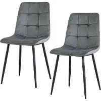 HTI 2er Set Samt Polsterstühle Mesa, Modern, mit Ziernähten, 44,5x53x86,5 cm