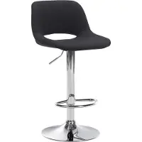 DELUKE Barhocker JAKSON - Schwarz, Stoff, Chrom | Barhocker mit Lehne Barstuhl Tresenhocker Tresenstuhl Kneipenhocker Kneipenstuhl