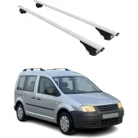 Omtec Dachträger Grundtäger für VW Caddy 2004-2020 75kg Metall Silber 2 tlg