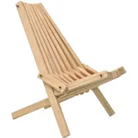 Holz4home Skandinavischer Liegestuhl aus massivem Kiefernholz Holzstuhl I Wellnessstuhl Stuhl für Garten, Terrasse oder Wellnessbereich