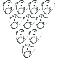 VHBW 10x Headset kompatibel mit Alan Midland GXT-600, GXT-661, GXT-650, GXT-757, GXT-756, GXT-710, GXT-700, GXT-750, GXT-720 Funkgerät - schwarz