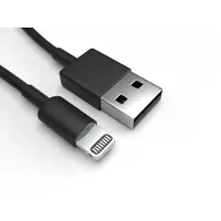 Justcom Lightning Ladekabel für Apple iPhone 7 Plus Schwarz 2 m Handy Schnellladekabel Datenkabel