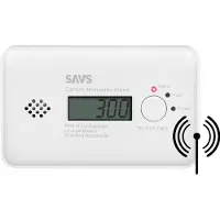 SAVS C10-W Drahtlos koppelbarer Kohlenmonoxidmelder - LinkSmart - Optional WiFi - LCD-Display - CO Melder