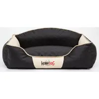 HOBBYDOG Hundekissen Hundebett Hundekorb Hundesofa für Haustier Hunde Waschbar - Elite - 110 x 84 x 30 cm [Größe: XXL] - Schwarz mit Beige