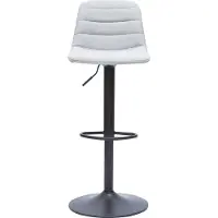Miliboo - Verstellbare, drehbare Barhocker 360° aus hellgrauem Stoff und Metall (2er-Set) SAURY