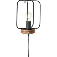 Brilliant Wandleuchte 1-flammig HxLxB 29x13,5x19 cm Tosh schwarz/antik/braun