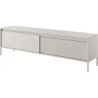 Bettso RTV-Schrank TV-Tisch geriffelte Fronten SENSO 187 x 53 cm Beige