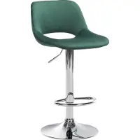 CLP Barhocker Camden Samt drehbar und höhenverstellbar grün Material Gestell Metall in Chromoptik