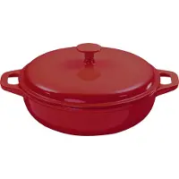 King ø30cm Eisengusstopf / Eisengrussbräter / Farbe: Dunkel-Rot / ca. 9cm hoch