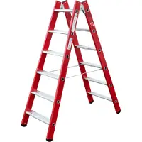 Iller-Leiter Iller Kunststoff GFK Stehleiter mit Aluminium Stufen 2x4 Stufen