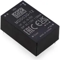 MEAN WELL MEANWELL MDD03G-12 DC-DC-Wandler geregelt -12V -0,125A DIP24 6.000V