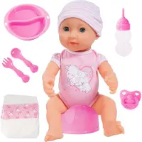 Bayer 94071AA Piccolina Newborn Baby 40 cm Funktionspuppe mit Schlafaugen inklusiv Zubehör