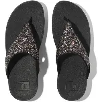 FitFlop Lulu Multi-Tonal Glitter Toe-Post Black Multi Größe EU 39