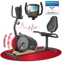 Hop-Sport HOP SPORT HS-040L Liegeergometer für Zuhause mit 8 verstellbaren Widerstandsstufen | Leise Liegerad Heimtrainer mit Großer Bequemer Sitz bis 120 kg
