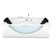 AcquaVapore Whirlpool Pool Badewanne Wanne W81R-TH-B 180x90cm mit Radio und Farblicht