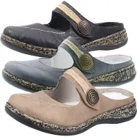 Rieker Damen Clogs, Normal, Kunstleder, Schwarz Schwarz 00, 41 EU